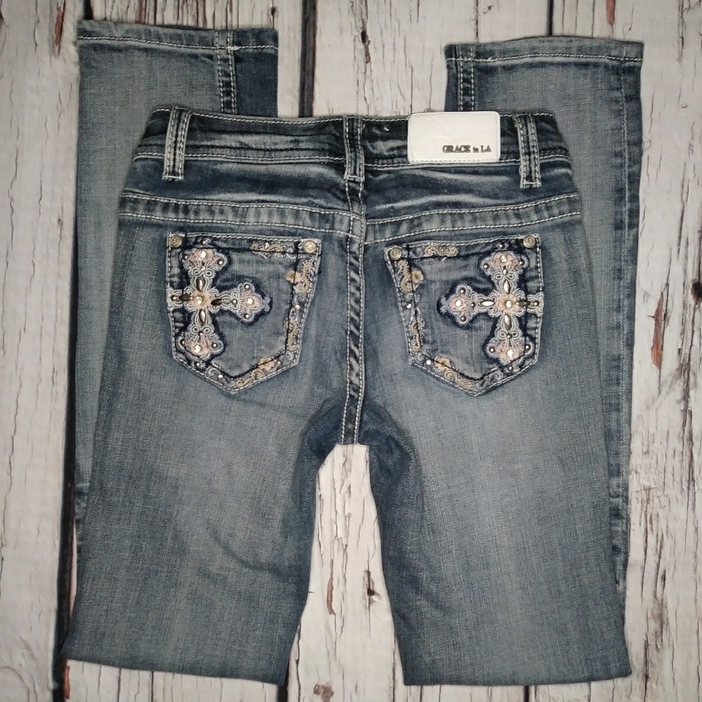 🔥Grace in LA Light Wash Jeans Size 12 Girls🔥 - Picture 6 of 8